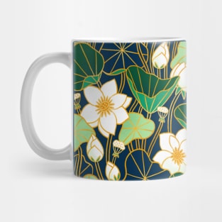 Lily pond floral bohemian pattern Mug